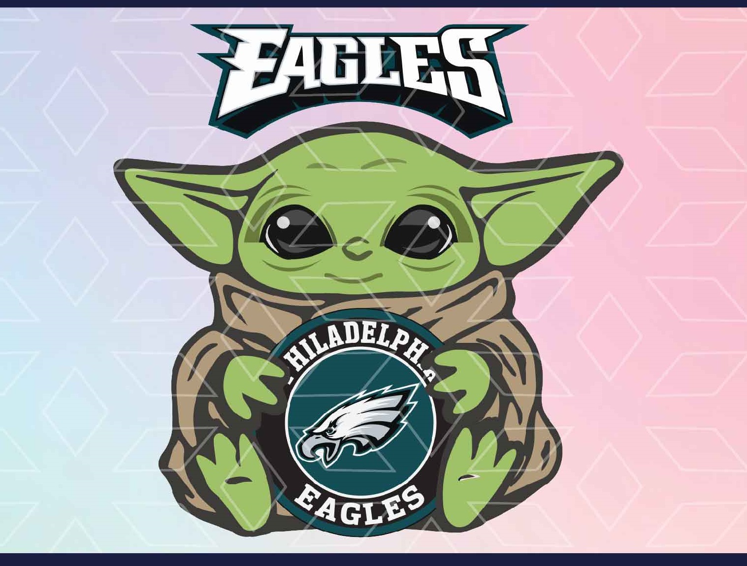 Baby Yoda Svg Yoda Svg Philadelphia Eagles Svg Football Silhouette Nfl Vector Png Eps Ai Designbtf Com