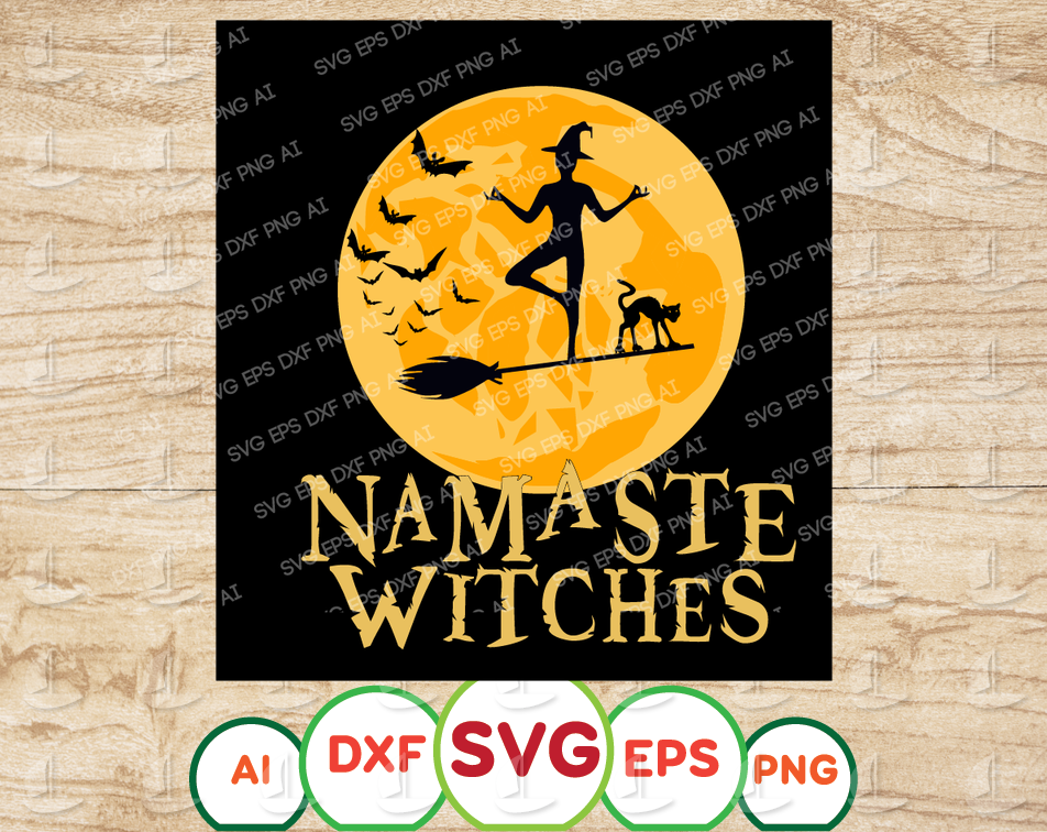 Aes 13 Namaste Witches SVG, Halloween SVG cut file