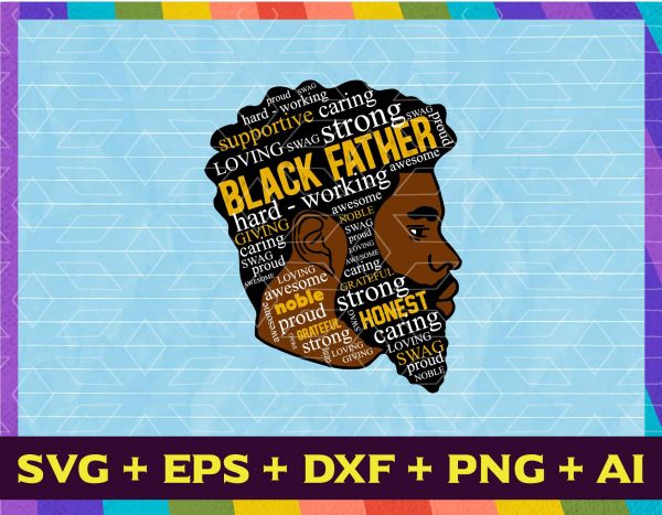 Download Black father, svg, png, father's day, african, american, man, male svg, png, eps, dxf, digital ...