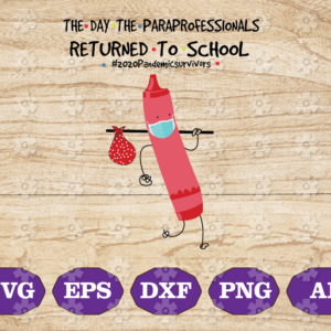 AW 2 The Day The Paraprofessionals Returned To School Pencil Pink SVG, PNG, EPS, DXF, Digital, Dowload File, Cutfile