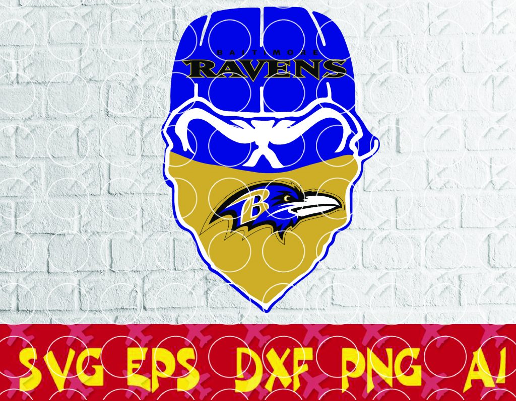 Baltimore Ravens Glitter Skull svg - set of SVG,EPS,DXF ...