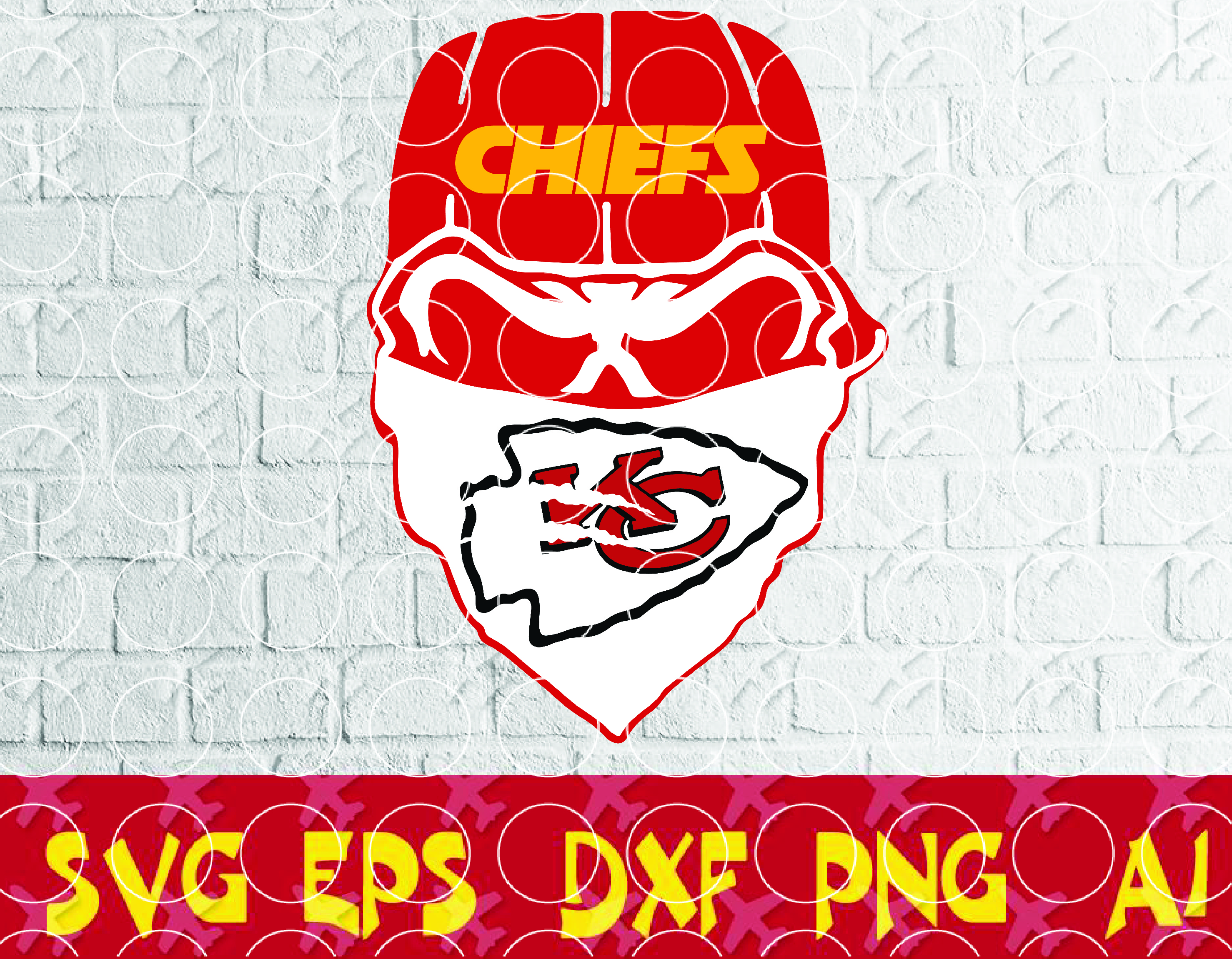 Download Kansas City Chiefs Glitter Skull Svg Set Of Svg Eps Dxf Files Of A Sports Team For Cutting Design T Shirts Mugs Projects Crafts Designbtf Com