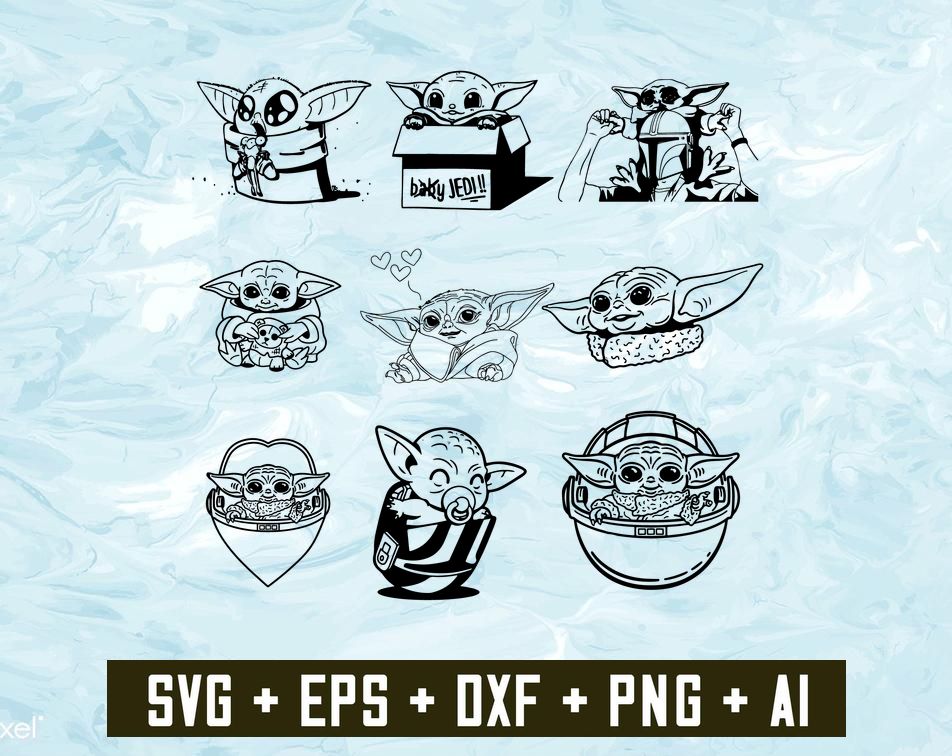 Free Free 165 Mandalorian Baby Yoda Svg Free SVG PNG EPS DXF File