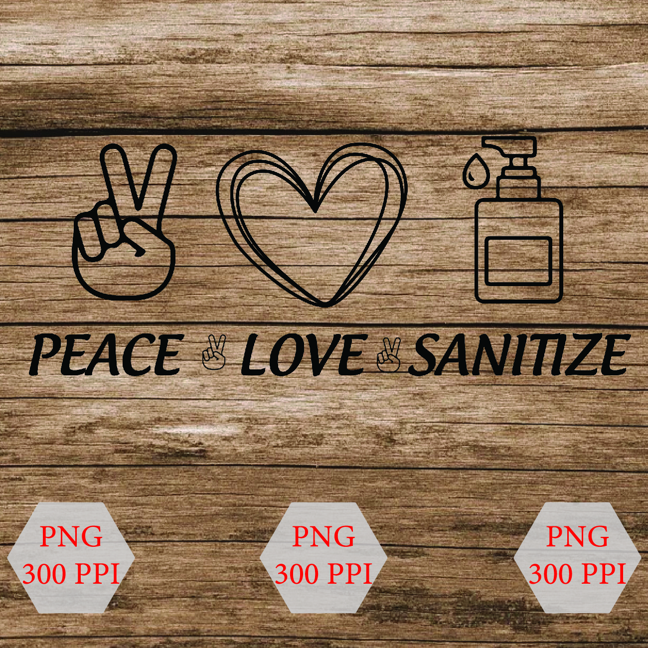 Peace love sanitize svg, social distancing svg, coronavirus quarantine svg, svg, cut file, line design, dxf, clipart, vector, icon, eps, pdf