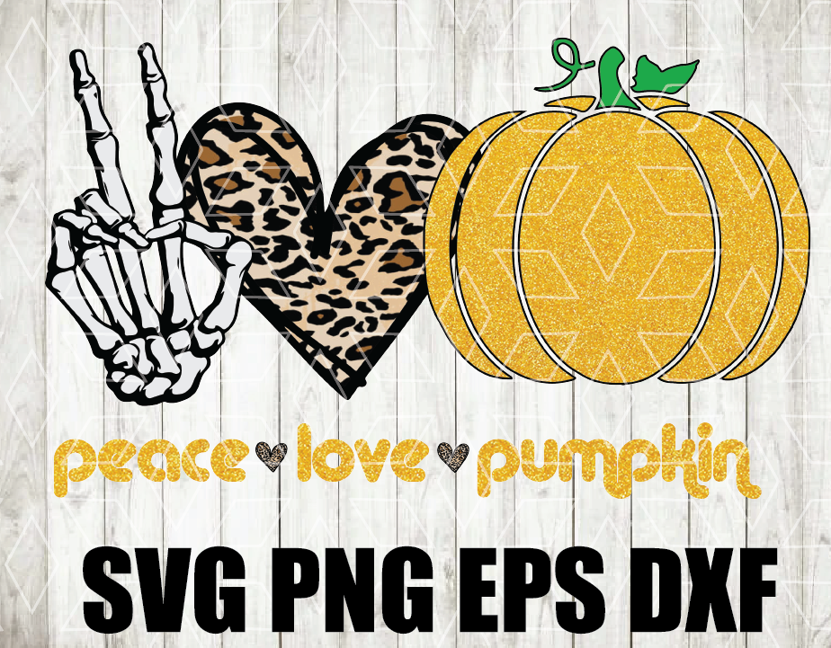 Download Peace Love Pumpkin Pumpkin Halloween Leopard Heart Clip Art Png Svg File Designbtf Com