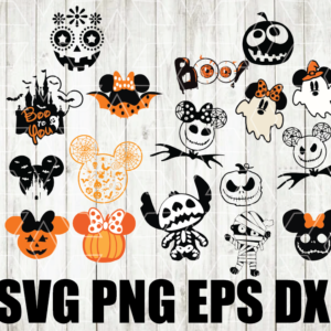 wtm wed 01 7 Halloween Disney svg, 18 Designs, BUNDLE Disney, Mickey Minnie svg, Pumpkin svg, Halloween Bundle svg, SVG for Cricut, SVG Silhouette Dxf