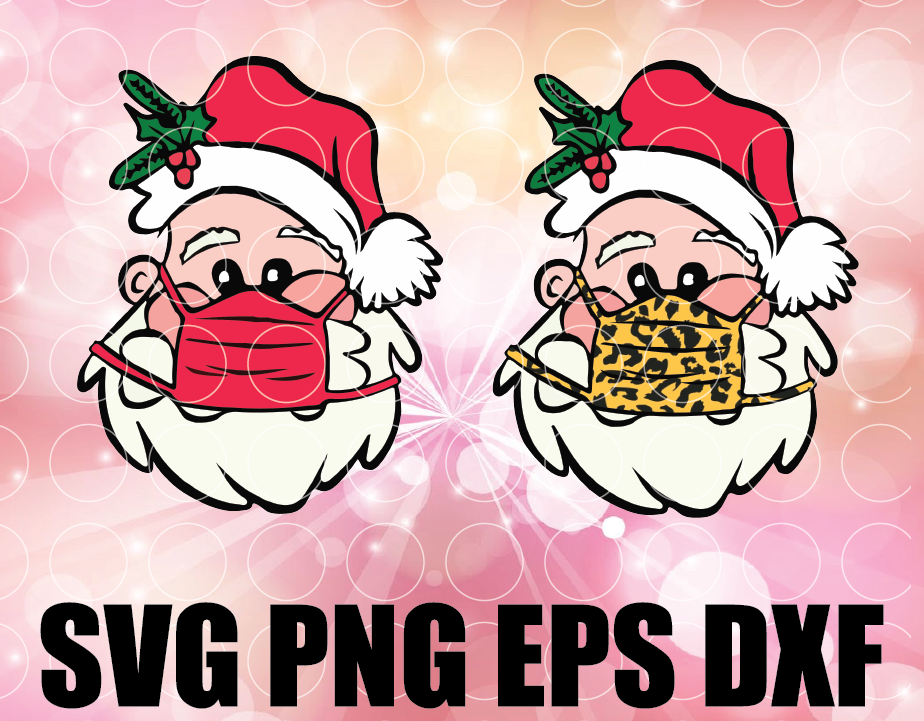 Download Santa Wearing a Face Mask svg, png Santa with mask ...