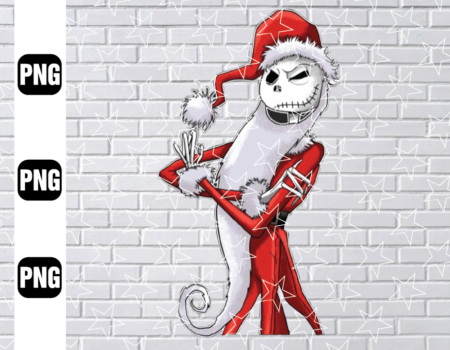 Funny Jack Skellington The Nightmare Before Christmas PNGSublimation Printing Christmas Lights Santa Skull Jack And Sally