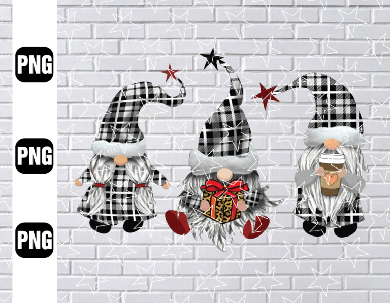 Black Plaid Gnomes Png, Christmas Gnomes Png, Gnomes Png, Gnome Png, Santa Gnomes Png, Christmas