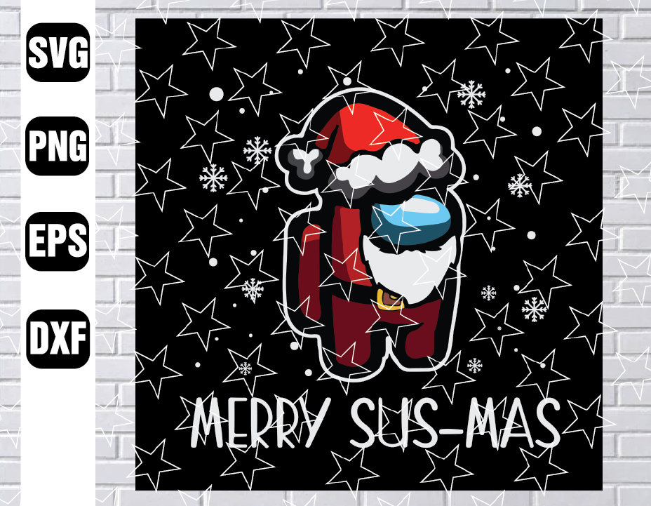 Merry Sus Mas Among Us Santa Christmas svg, Among Us Fans png, Santa