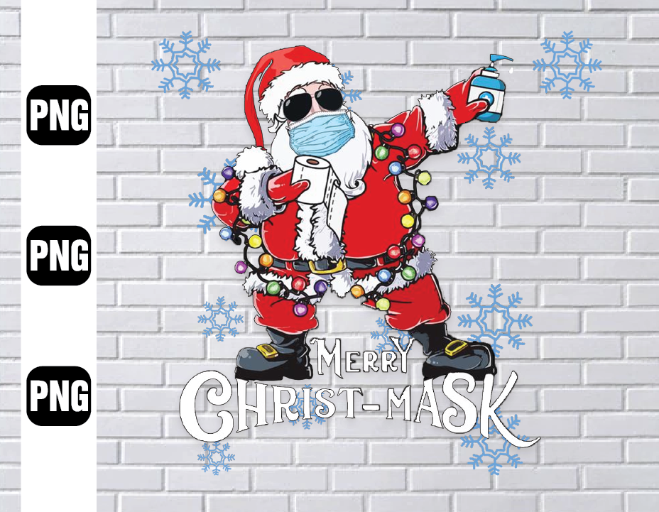 Merry Christ-Mask Dabbing Santa Wearing A Mask