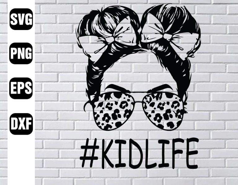 Kid life messy buns, tshirt, leopard print, cheetah print, matching