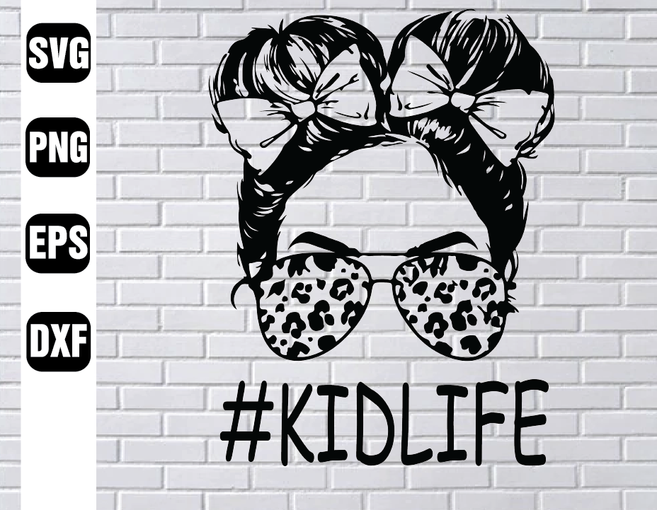 Kid Life Messy Buns Tshirt Leopard Print Cheetah Print Matching Aviators Svg Mother Daughter Leopard Cheetah Messy Hair Messy Bun Designbtf Com