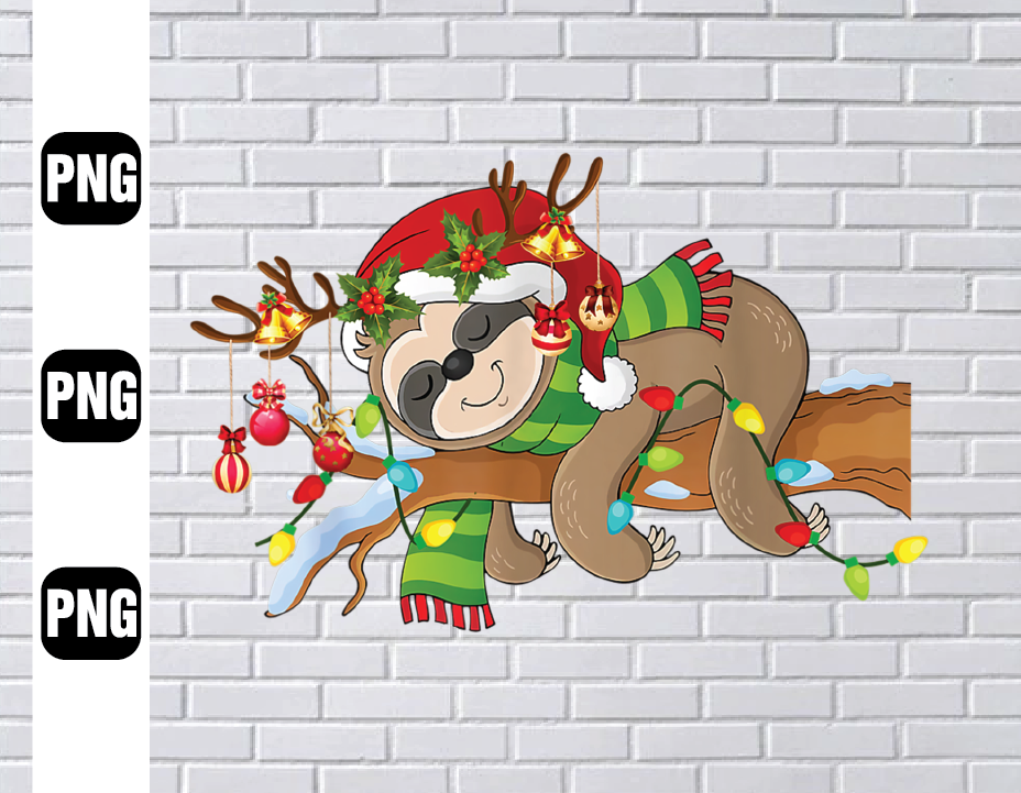 Download Sloth Christmas Png, Cute Christmas Svg,Sloth Lover png ...