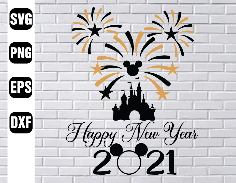 Download Disney happy new year 2021, Disney gold fireworks Svg 2021 ...
