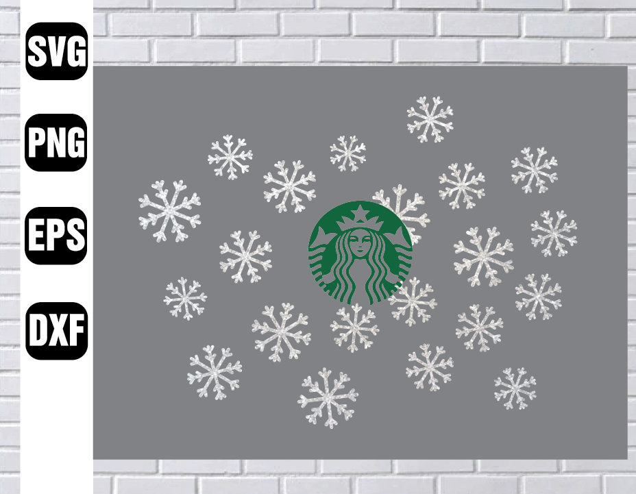 Download Snow flakes wrap, Christmas Starbucks Cold Cup SVG, Happy ...