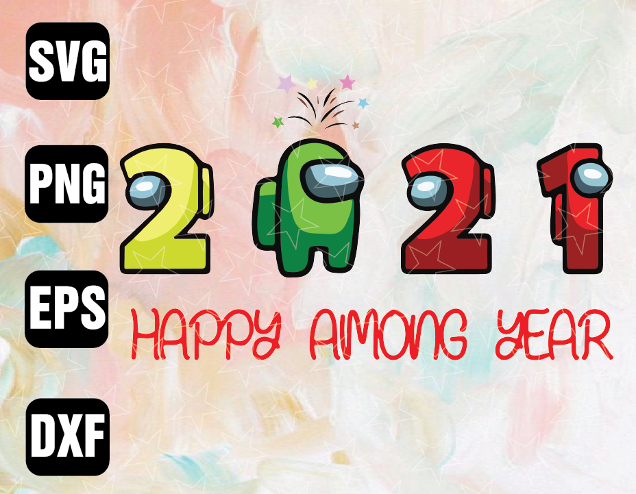 Download 2021 Among Us, Funny Fireworks, Happy New Year, Sus Crewmate Impostor, Cute Video Game PNG ...