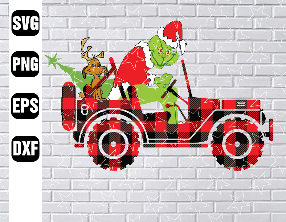 Download Grinch Jeep Tree and Deer SVG, PNG/ Christmas SVG/ Digital ...