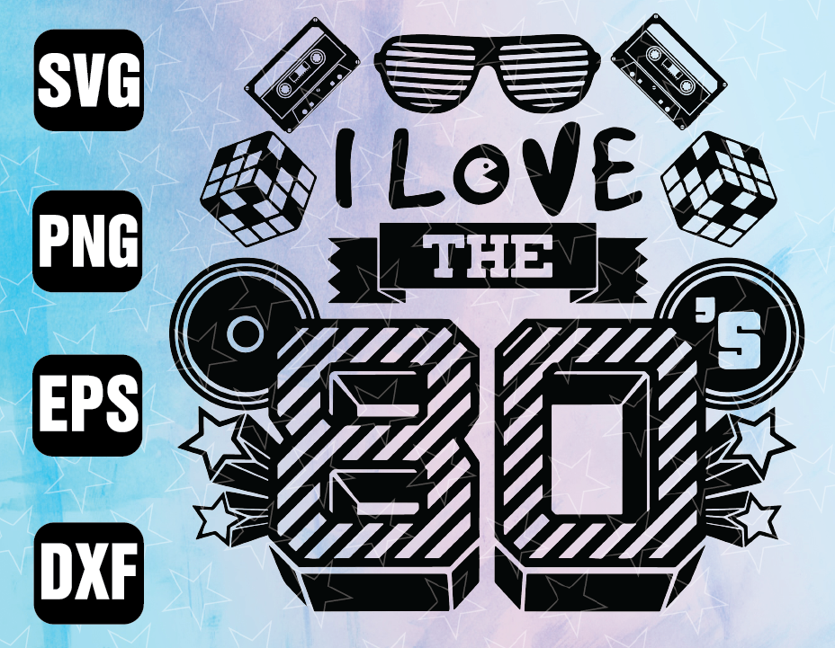 Download I Love The 80 S Svg 1980 Design Printable File For Cut 80 S Idea Designbtf Com