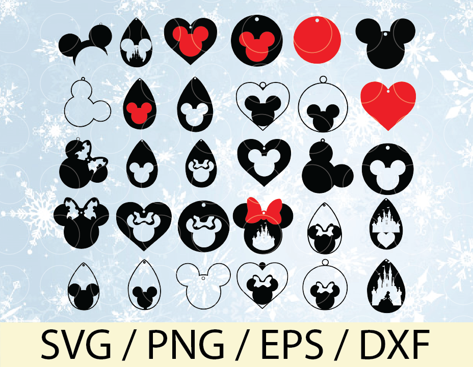 Download Disney Earring Svg Bundle Disney Svg Earring Svg Mickey Svg Minnie Mouse Svg Svg Eps Png Dxf Designbtf Com