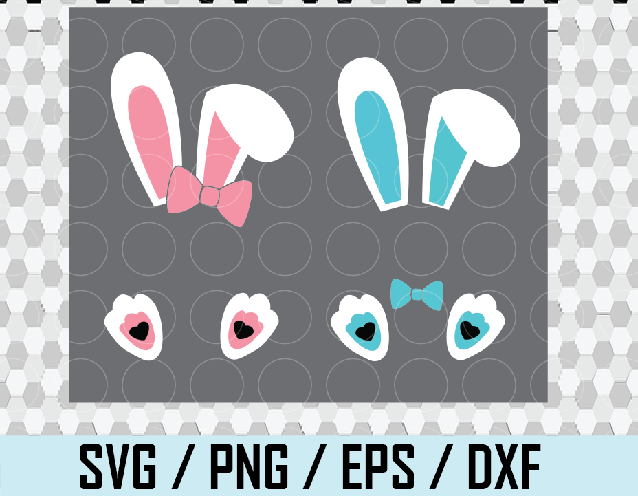 Rabbit Ears Girl Boy Easter Bunny Split Monogram Svg Cut Files For Cricut And Silhouette Kid Easter Shirt Design Svg Easter Kid Png File Designbtf Com