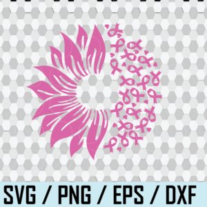 wtm web 01 25 Sunflower Breast Cancer Awareness Ribbon Svg cut file to use for Cricut & Silhouette, Breast Cancer Svg, Breast Cancer Svg, png, eps, dxf file
