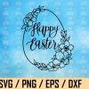 wtm web 02 14 Happy Easter svg, Flower Wreath svg, Easter Bunny svg, Svg files for Cricut, Cut File, Spring svg, dxf files for laser, vinyl decal, png