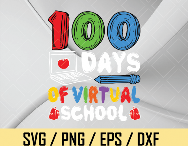 Download 100 Days Of Virtual School Heart Laptop Apple Teacher 100th Day Of School 2021 Kinder Garten Layered Svg Svg Eps Png Dxf Designbtf Com