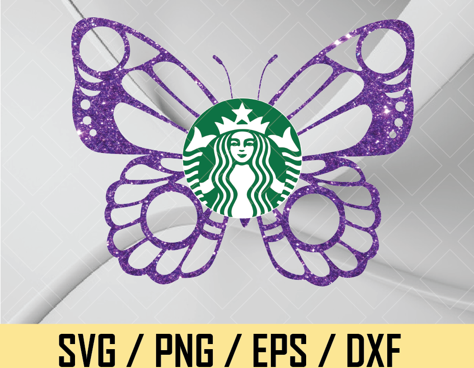 Logo Wrap Butterfly Queen Theme Decal Diy Logo Border For Starbucks Venti Cold Cup 24 Oz Svg Cricut Cut File Svg Eps Png Jpg Designbtf Com