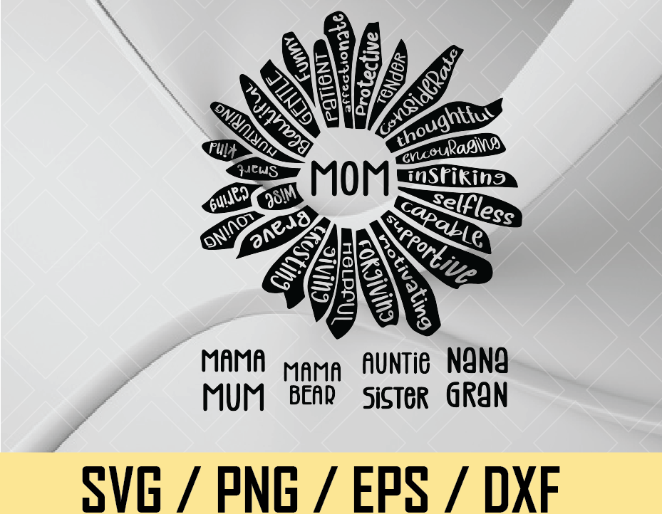 Mom monogram SVG, Word art svg, Mothers day svg, word art ...