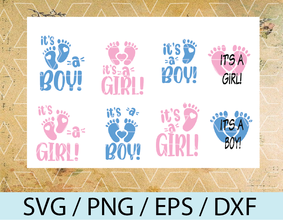 Clip Art It S A Girl Svg Files Baby Shower Svg It S A Boy Svg Gender Reveal Svg Cut Files Art Collectibles