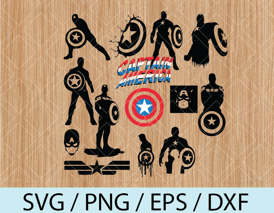 Captain America bundle clipart svg, png, eps, dxf, digital file - DesignBTF