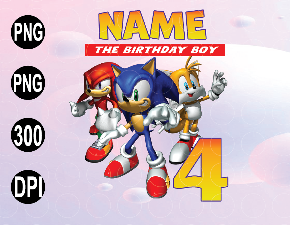 Download Sonic Birthday Png File Sonic Theme Party Png File Raglan Png File Personalized Png File Family Matching Png Svg Png Eps Dxf Designbtf Com