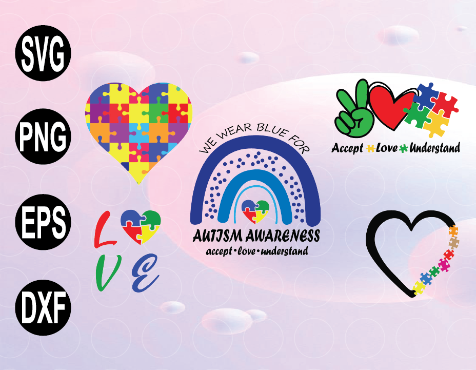 Download Autism Awareness Svg Bundle We Wear Blue Svg Autism Puzzle Svg Autism Heart Svg Accept Love Understand Svg Svg Png Eps Download File Designbtf Com