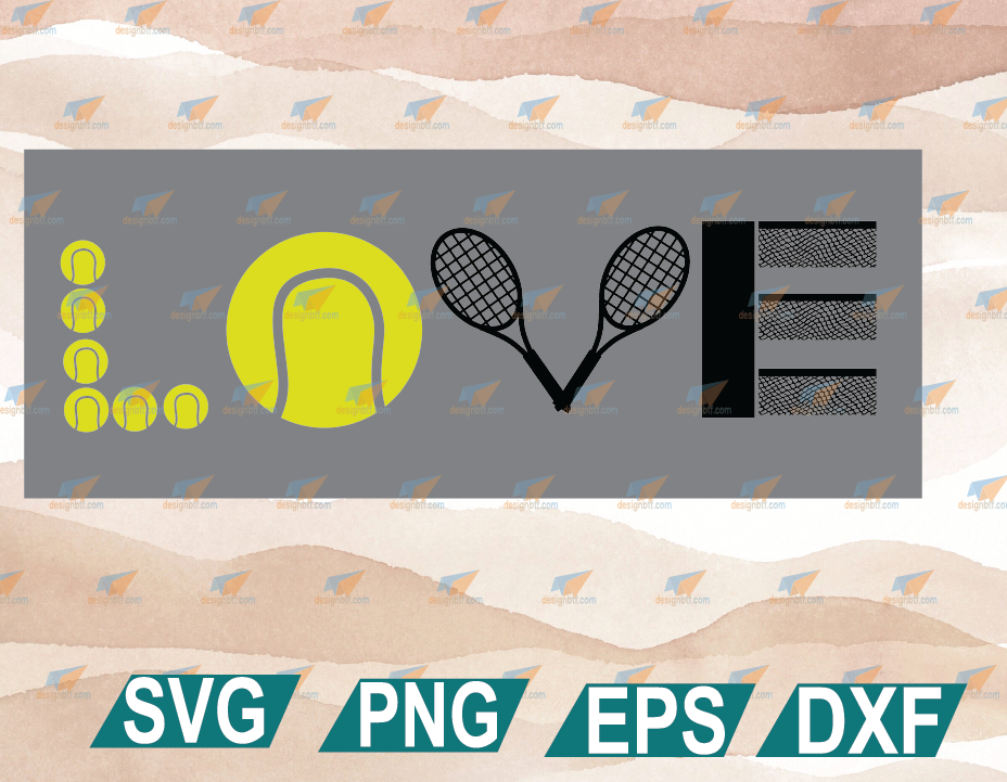 Free Free Love Tennis Svg