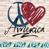 wtm web 01 210 Peace Love America, Peace Sign, Red Heart, 4th Of July, Independence Day, Love USA, Freedom, cricut file, clipart, svg, png, eps, dxf