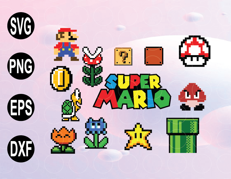 Download Mario Svg Bundle Super Mario Png Clipart Classic Mario Scene Set Svg Png Eps Download File Designbtf Com