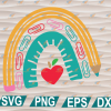 wtm web 01 233 School Supply Rainbow, layered Teacher SVG, teach, apple, File for Cutting Machines clipart, svg, png, eps, dxf, digital file