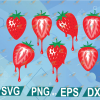 wtm web 01 299 Strawberry SVG Bundle File For Cricut, Colorful Dripping Strawberry svg, png, eps, dxf, digital file