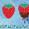 wtm web 01 300 Strawberry SVG Files For Cricut, Colorful Dripping Chocolate Strawberry Design, svg, png, eps, dxf, digital file