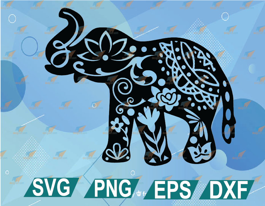 Download Elephant Elephant Mandala Mandala Animal Animal Mandala Flower Floral Svg Png Dxf Designbtf Com