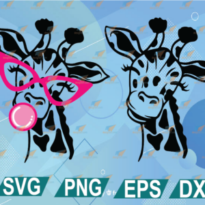 wtm web 01 310 Giraffe with Gum Svg File, Giraffe Svg,Giraffe Png,Giraffe with Bow Svg,Cute Giraffe Svg, svg, png, eps, dxf, digital file