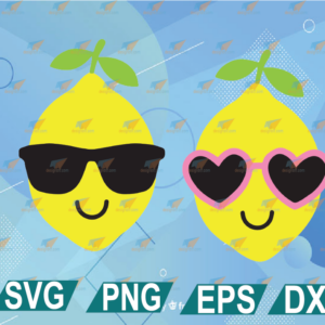 wtm web 01 312 Lemon SVG, Lemon Wearing Sunglasses, Cute Summer Lemon Boy and Girl with Sunglasses, svg, png, eps, dxf, digital file