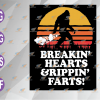 wtm web 04 17 Breakin Hearts & Rippin Farts! Funny Bigfoot Sunset, Vintage Retro Style, Svg, Eps, Png, Dxf, Digital Download