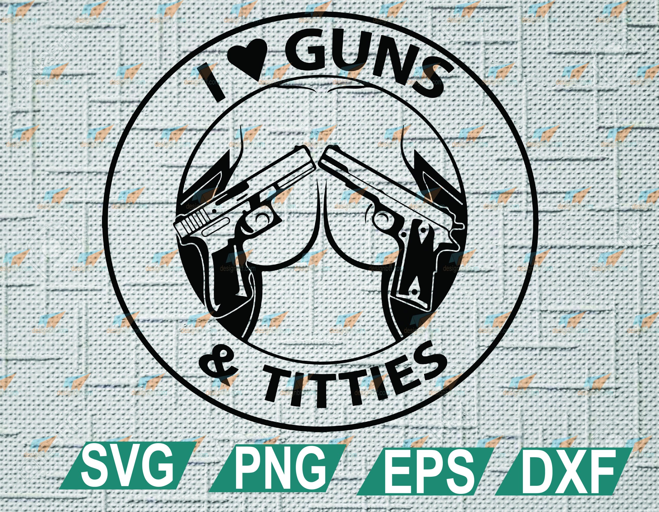 Love Guns Titties And Boobs SVG, Love Titties SVG