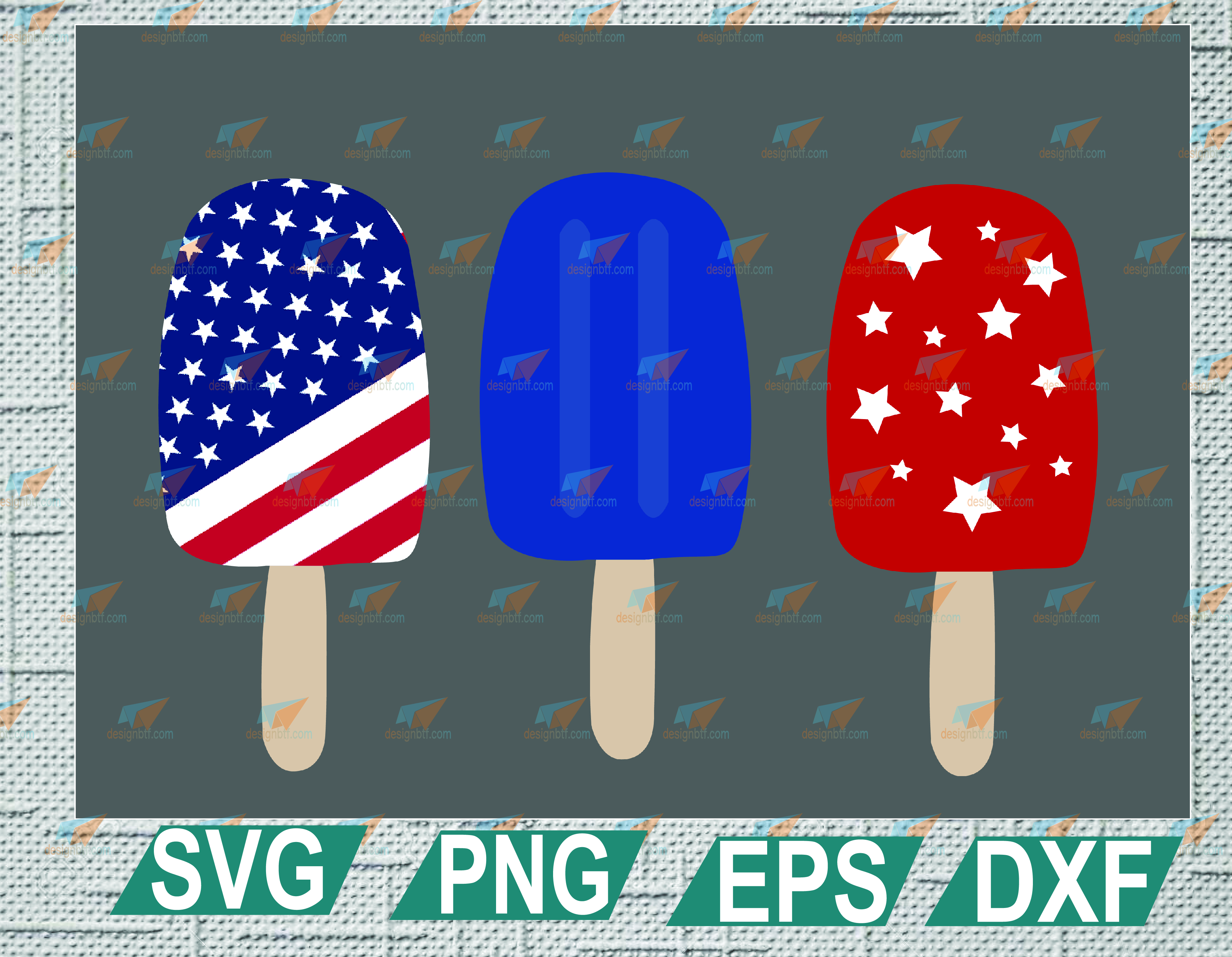 Download 4th Of July Svg Popsicle Png Patriotic Dxf America Svg Red White And Blue Png Svg Eps Dxf Png Designbtf Com