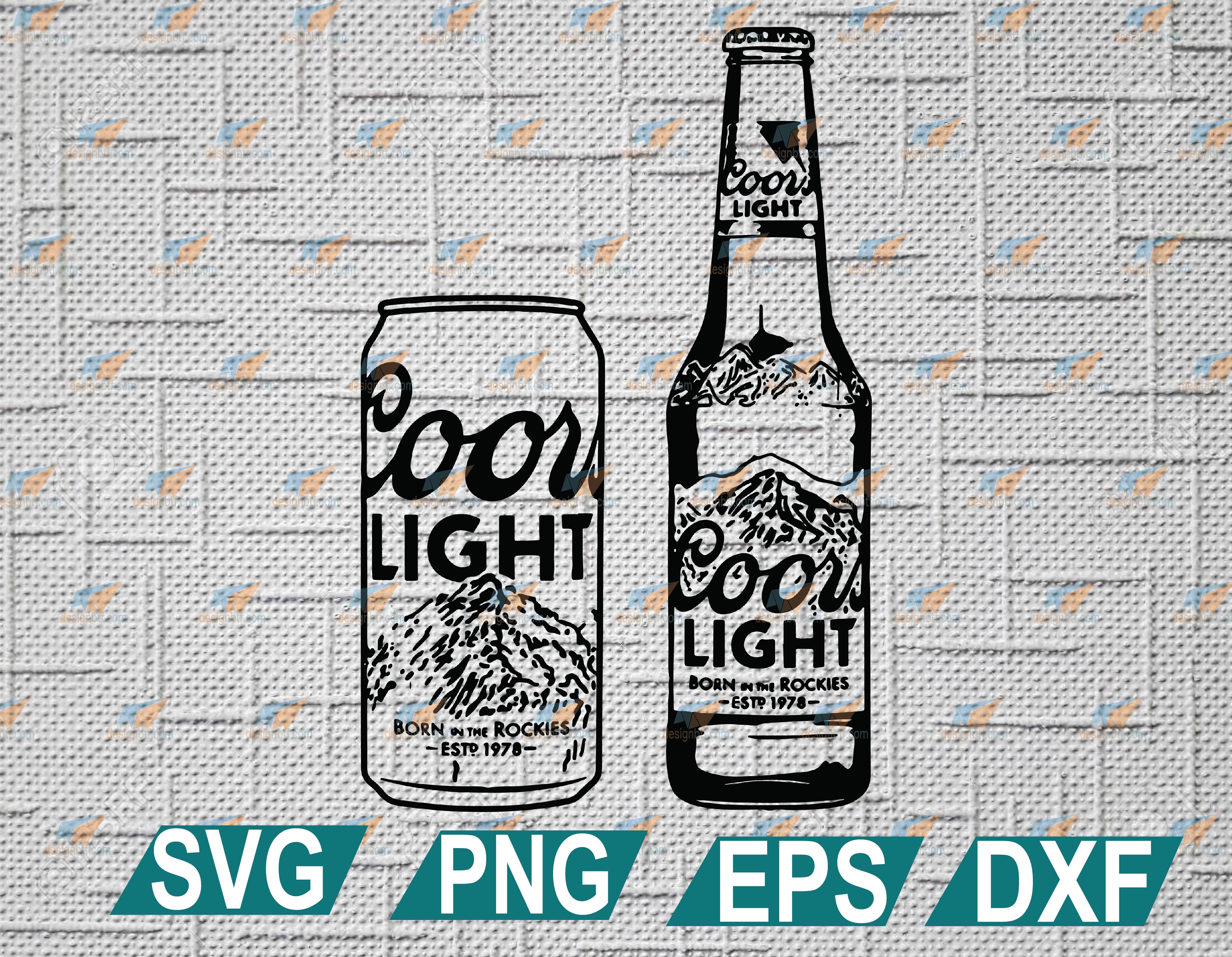 Coors Light Bottle And Can Alcohol Beer Svg, Coors Light Beer Svg