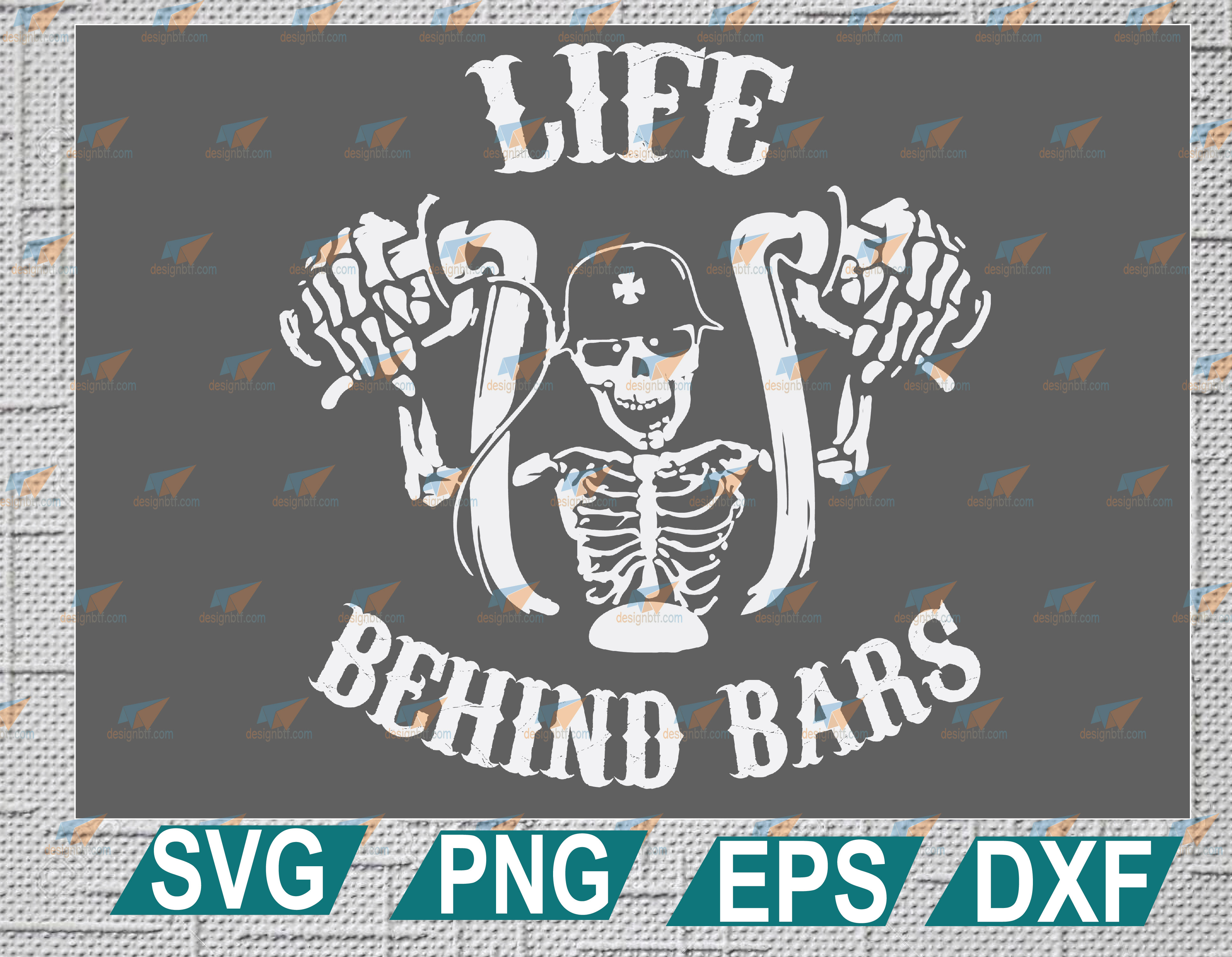 Download Skeleton Life Behind Bars Svg Skeleton Drive Motorcycle Svg Biker Svg Designbtf Com