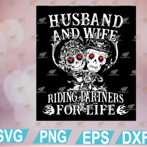 wtm web 01 103 Husband And Wife Riding Partners For Life SVG, Cut File, svg, png, eps, dxf