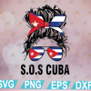 wtm web 01 170 Messy Hair Woman Bun SOS Cuba Flag Free Cuba svg, eps, dxf, png, digital